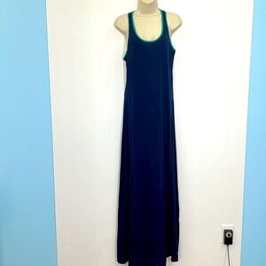 Lilly Pulitzer- Trena Navy With Green Trim Racerback Sleeveless Maxi Dress Small